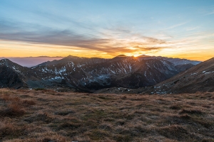 Západ slunce nad Západními Tatrami