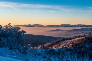 Moravskoslezské Beskydy zpod Velké Rači